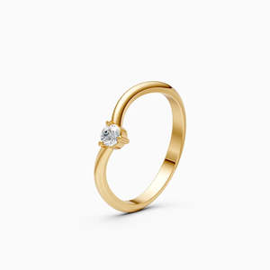 Bague minimaliste légère en or jaune, blanc et rose 9 carats avec diamant solitaire rond de 0,1 ct, cultivé en laboratoire, pour usage quotidien - Product Image 3