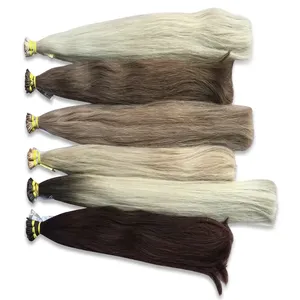 ผมต่อแบบเส้นยาว สีน้ำตาลบลอนด์ออมเบร ฐานไหมโปร่งแสง HD ผมดิบธรรมชาติ 100% ไม่ผ่านการแปรรูป ปรับขนาดได้ตามต้องการ - Product Image 1