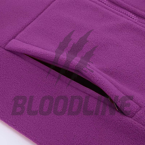 Veste polaire coupe-vent pour femme, manches longues, couleur violette, imprimé par sublimation motif éclair, pour l'automne et les activités de plein air - Product Image 6