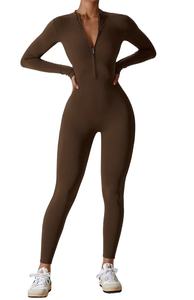 โยคะJumpsuitผู้หญิงไม่มีรอยต่อกีฬาซิปJumpsuitชุดยิมแขนยาวฟิตเนสElastic Gymออกกําลังกายบอดี้สูทกีฬาสวมใส่ - Product Image 4