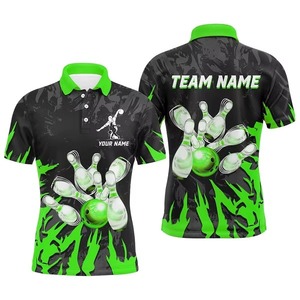 High Quality Custom Sublimation Men's Sporty <b>Bowling</b> for Shirt Anti-Wrinkle Quick Dry Breathable Knitted Team Shirt - Product Image 3