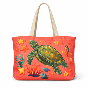 Sac fourre-tout en toile avec logo personnalisé et motif personnalisé, grande taille, avec poignée épaule, pour usage quotidien, shopping ou plage. - Product Image 3