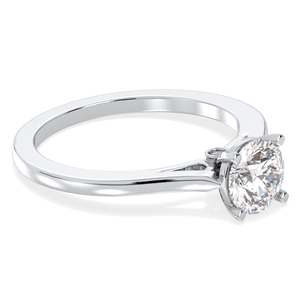 Anillo REYES Personalizado de Oro Blanco de 14K con Diamante Cultivado en Laboratorio y Halo Oculto para Mujer, Joyería Fina de Lujo para Compromiso, Boda y Fiestas - Product Image 3