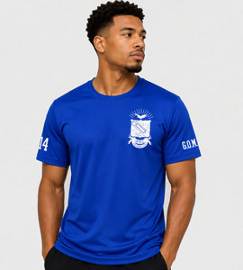 Camiseta de Manga Corta para Hombre Phi Beta Sigma, Color Azul Rey, Logotipo Impreso por Transferencia de Calor, Secado Rápido, Ropa Casual de Alto Rendimiento - Product Image 1