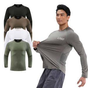 เสื้อยืดออกกำลังกายผู้ชาย แขนสั้น ทรงปกติ แห้งเร็ว น้ำหนักเบา เหมาะสำหรับฝึกซ้อม ฟิตเนส ผ้าโพลีเอสเตอร์/คอตตอน ทอเนื้อผ้าเรียบ - Product Image 1