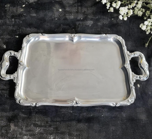 Plateau de service en métal fait main pour centre de table et usage domestique/restaurant, couleur et taille personnalisables - Product Image 1