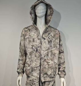 ชุดเซ็ตสเวตสูทซิปแบบสตรีทแวร์ทรงโอเวอร์ไซส์สั่งตัดสำหรับผู้ชาย และกางเกงจ็อกเกอร์ผ้าถักหนา 100% ผ้าฝ้าย - Product Image 5