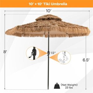 Portable 10 Foot Beach Umbrella with LED Lights Patio Umbrellas & Bases - Product Image 4