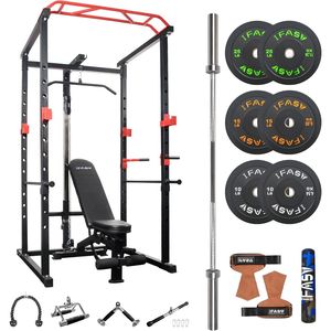 Capacità di 1000 libbre casa regolabile Pullup Squat Rack Multi-funzionale gabbia di potenza per Fitness completo bilanciere palestra Rack casa - Product Image 1