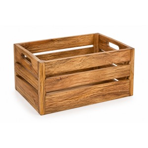 Mango <b>Wood</b> Produce Storage <b>Crate</b> Wholesale | Rustic Honey Brown Kitchen Organizer - Product Image 1