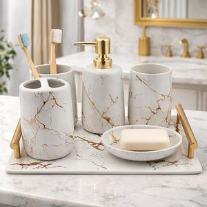 Luxury sink accessories chic bathroom organiser contemporary bathroom design refined marble craftsmanship stylish washroom decor - Product Image 6