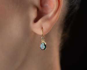 Mystic Topaz <b>Earrings</b> Oval Cut Rainbow CZ Gemstones 925 Sterling Silver 14K <b>Gold</b> Plated Iridescent Drop <b>Dangles</b> Anniversary Gift - Product Image 3