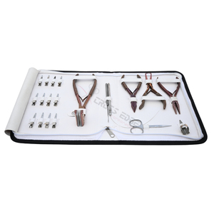 Kit de pinces professionnelles pour extensions capillaires or rose avec outil de pose et de retrait de micro-anneaux à sertir pour extensions capillaires - Product Image 1