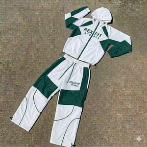 Nuevo Conjunto Deportivo Reflectante para Hombre, Estilo Rexfit, Directo de Fábrica, Color Blanco y Azul, Chaqueta Cortavientos y Pantalones Deportivos - Product Image 2