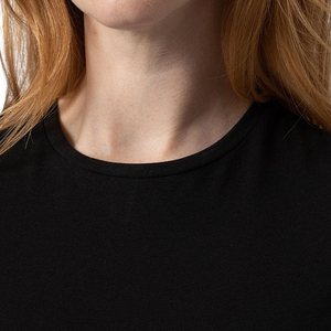 Women's Black Crew Neck Short Sleeve <b>T</b>-<b>Shirt</b> Slim Fit 100% Cotton Jersey Solid Color Casual All Seasons Wear 2026 - Product Image 3