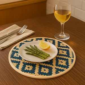 Sets de table bohèmes faits à la main en fibre de bambou 100% |   Tapis ronds écologiques pour restaurants, cafés et usage domestique |   Approvisionnement en gros - Product Image 5