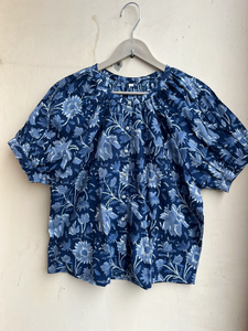 Blusa de Verano para Mujer, Estampada a Mano, Informal, de Algodón, con Bordado Floral y Botones, Corta - Product Image 3