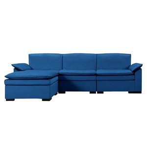 Divano Componibile Blu Navy 117.7 con Pouf per Soggiorno - Product Image 2