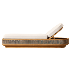 Chaise longue de luxe en teck au design moderne, avec dossier réglable et tressage en corde, idéale pour le bord de piscine - Product Image 2