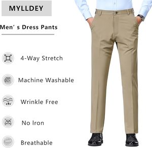 Pantalones de Vestir Formales para Hombre Cortex, Corte Regular, Casuales, de Negocios, Frente Plano, Sin Arrugas, Cómodos, Elásticos, Profesionales - Product Image 4