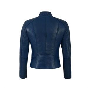 Veste en cuir véritable pour femmes, veste bomber élégante en cuir d'agneau véritable pour femmes - Product Image 2