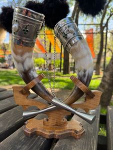 Cuerno para Beber Estilo Vikingo, Diseño Natural, Hecho a Mano, Estilo Feng Shui, Alta Calidad, Opción de Logotipo Personalizado, Soporte para Cuerno - Product Image 2