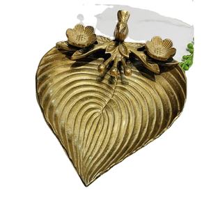 Bol à feuilles fini or bol décoratif de haute qualité avec métal en aluminium de qualité supérieure fabriqué nouveau bol de service pour vaisselle - Product Image 1