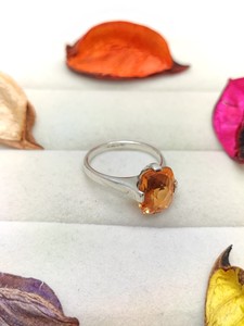 Bague en Quartz Jaune Céleste pour Femme, Bijou Élégant en Pierre Précieuse, Bague Dorée Scintillante pour Mariage, Fête, Cadeau pour Femme - Product Image 3