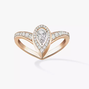 Rose Gold Pear Cut Diamond Engagement Ring Heart Shape Women's Romantic <b>Fine</b> <b>Jewelry</b> - Product Image 1