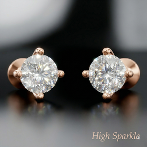 925 Sterling Silver Stud Solitaire Earrings VVS Moissanite Halo Rhodium Plated Trendy Custom Fine Jewelry Women's Party <b>Gift</b> - Product Image 6