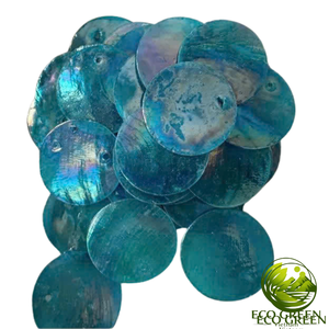 จี้เปลือกหอยคาปิซสีขาวธรรมชาติทรงกลมแบบมีรูสองรู สำหรับงาน DIY ทำเครื่องประดับ ตกแต่งแขวน และงานฝีมือ - Product Image 4
