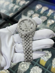 Montre de luxe pour homme, mécanique, en acier inoxydable, chronographe, date, diamant moissanite, style hip-hop, cadran de 41 mm - Product Image 2