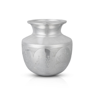 Olla kalash Lota de latón con borde ancho y líneas elegantes para rituales de ofrenda de agua bendita, disponible a precios de mayorista. - Product Image 3