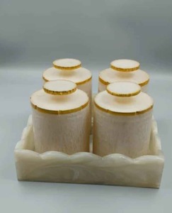 Tarro de Almacenamiento de Resina Premium Hecho a Mano con Tapa, Organizador Decorativo para Cocina, Baño, Té, Café, Dulces, Decoración del Hogar - Product Image 3