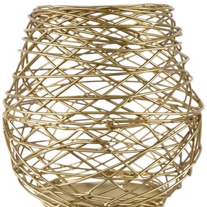 Support de bougie en fer style bambou doré, 26 cm de haut, fait main, écologique, durable, décoration religieuse pour la maison - Product Image 6