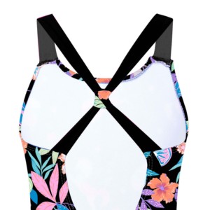 Maillot de bain deux pièces uni pour femme, dos croisé, sportif, séchage rapide, écoresponsable, en toile polyester/nylon, collection Printemps-Été - Product Image 3