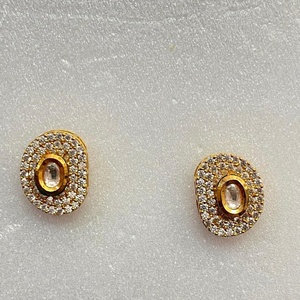 Pendientes de Perlas de Coral con Forma de Bola de Latón, Chapados en Oro de 22K, Joyería Tradicional para Bodas y Fiestas, Unisex, a la Moda - Product Image 3