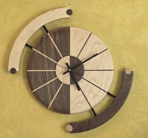 Handmade Wood Carved Industrial Design Quartz Movement Wooden <b>Wall</b> <b>Clock</b> for Living Room <b>Modern</b> Artisan Crafted Battery Powered - Product Image 4