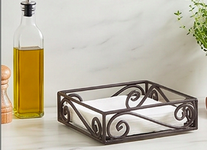 Porta pañuelos de hierro sólido, color negro, diseño elegante, perfecto para guardar servilletas de mesa y como accesorio de decoración elegante para el hogar. - Product Image 3