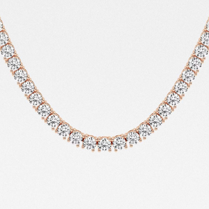 Collar de cadena tipo tenis con 24,5 quilates de diamantes redondos cultivados en laboratorio, 16 pulgadas, brillante, regalo de joyería para mujer - Product Image 3