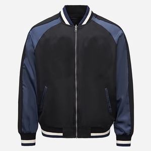 Chaqueta bomber con cremallera para hombre, ligera, informal, con mangas acanaladas, para uso diario. - Product Image 2