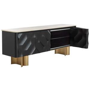 Luxury Modern Wooden <b>Sideboard</b> Cabinet Featuring Four Doors and Generous <b>Storage</b> Capacity for Kitchen Bedroom and Home Interiors - Product Image 4