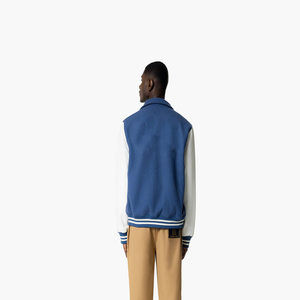 Chaqueta Varsity para Hombre con Bloques de Color, Cuello Alto, Estilo Béisbol, Deportiva, para Primavera, Impermeable, Resistente al Viento, Vintage - Product Image 3
