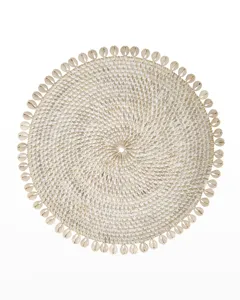 Wholesale Coastal Rattan Placemat Brown <b>Tablemat</b> Cowrie Shell Woven Coaster Summer Theme Pan Pad For Tropical Restaurant Decor - Product Image 4