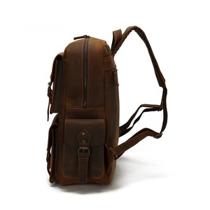 Water Resistant Genuine Leather Laptop <b>Backpack</b> Anti-Theft Vintage Travel Rucksack Leather Bag LBP-0457 - Product Image 2
