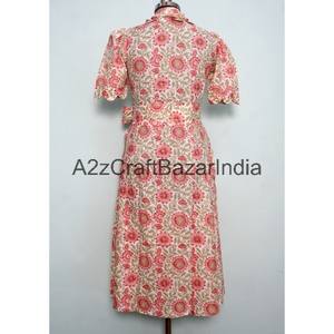 Vestido Kangura de Nuevo Diseño para Mujer, Manga Corta, Cuello en V, 100% Algodón, Estampado Floral, Vestido Étnico y Transpirable, Ropa de Verano Cómoda - Product Image 6