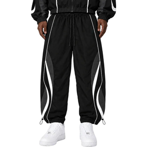 Chaqueta Cortavientos para Hombre con Ribete en Contraste, Chaqueta Cortavientos y Pantalones Deportivos Reflectantes Personalizados al por Mayor - Product Image 5