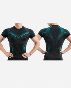 Camiseta Deportiva Unisex de Manga Corta con Cuello Redondo, Ajustada, de Compresión, Sólida, Transpirable, de Secado Rápido y que Absorbe la Humedad - Product Image 4