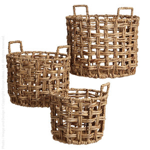 Set of 3 Bamboo <b>Woven</b> <b>Baskets</b> Home Decor Storage Box Collection - Product Image 2