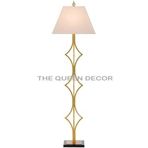 Classical Gold Stainless Steel Metal Bedside Lighting <b>Floor</b> <b>Lamps</b> & White Fabric Home Decor Dining And Living Room At Best Price - Product Image 3